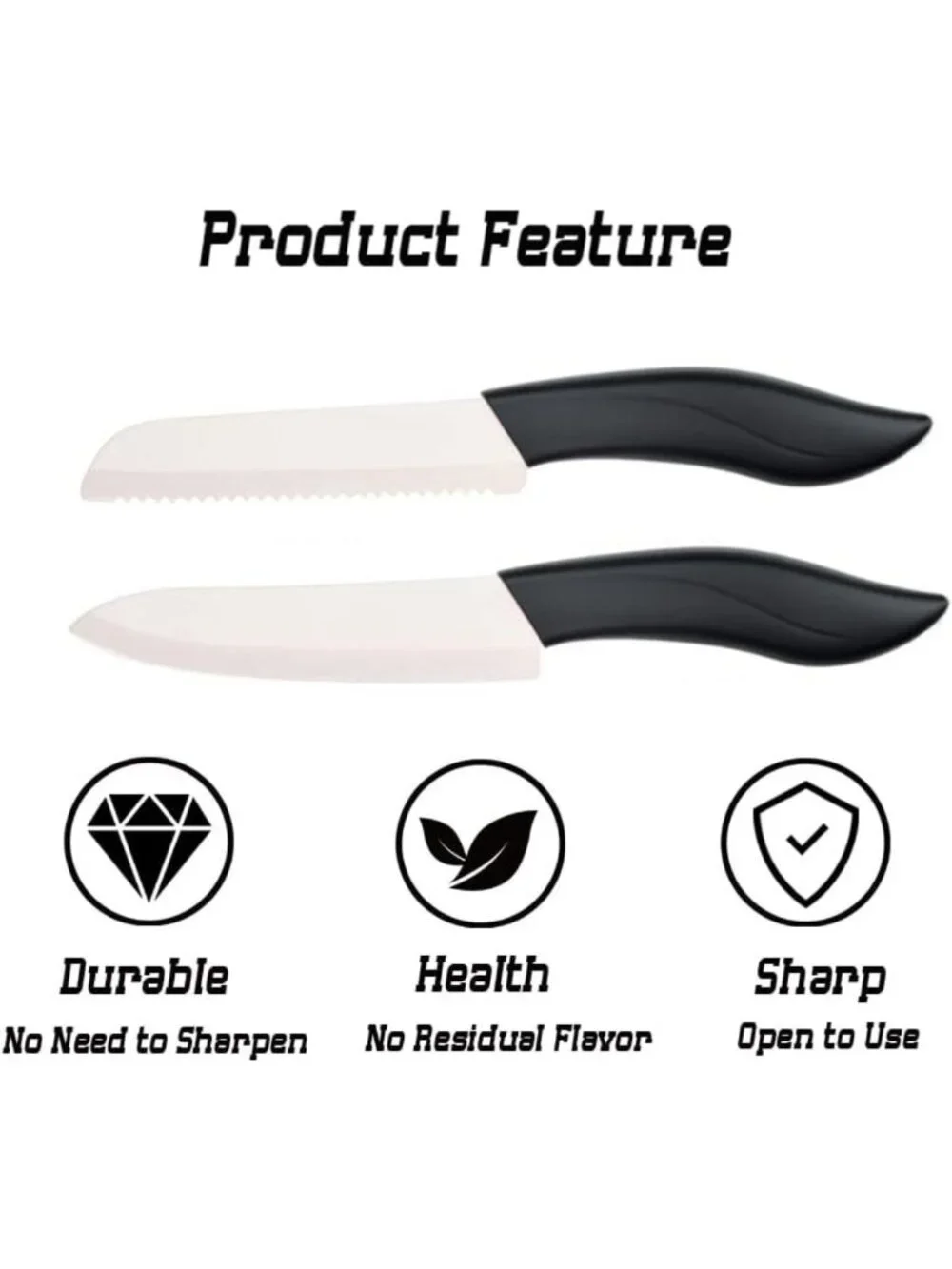 6-Piece Ceramic Knife Set with Sheath Covers & Peeler - Kitchen Chef Essentials
